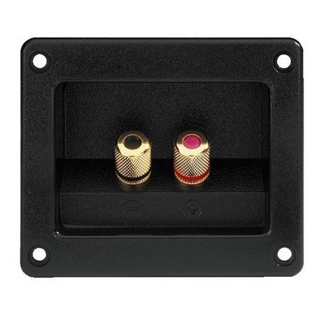 Bornier enceinte rectangulaire contacts dorés