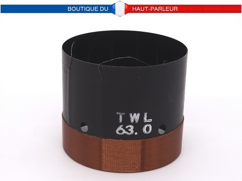 Bobine mobile 63mm, impédance 8 ohms, support alu noir ventilé