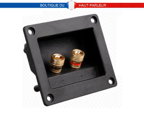 Bornier enceinte rectangulaire contacts dorés