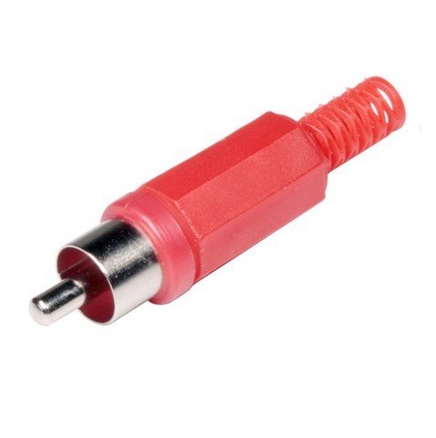 Fiche RCA plastique rouge