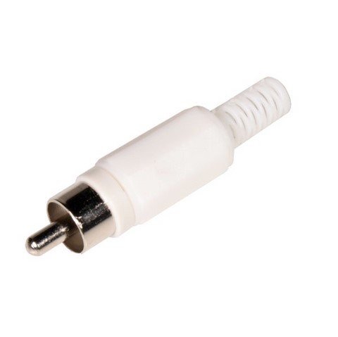 Fiche RCA plastique blanc
