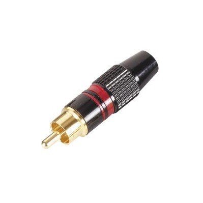 Fiche RCA dorée capot noir repere rouge