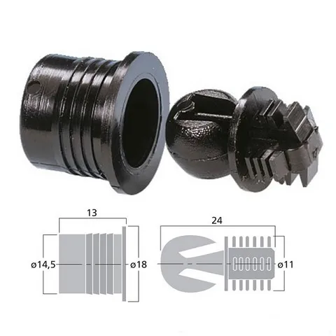 Ensemble de 4 clips males et femelles grand modèle en plastique noir, pour fixer les cadres de protection
