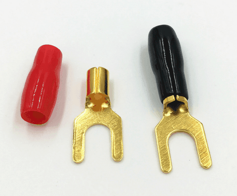 cosse fourche haut-parleur doree