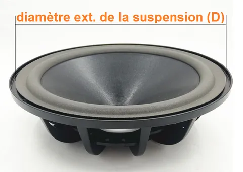 Le diamètre D est le diamètre extérieur de la SUSPENSION