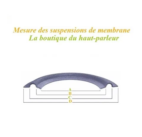 Les mesures de la suspension de membrane pour réparation haut-parleur