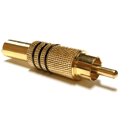 Fiche RCA mâle dorée