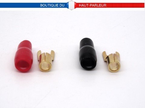 Paire de cosses fourche à sertir ou  à souder cable 2.5mm à 4 mm 0