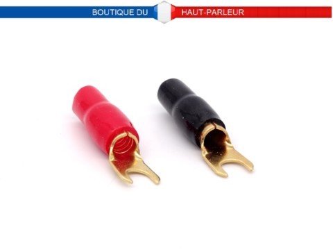 Paire de cosses fourche à sertir ou  à souder cable 2.5mm à 4 mm 0