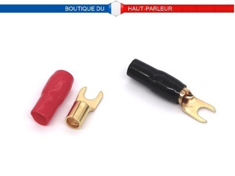 Paire de cosses fourche à sertir ou  à souder cable 2.5mm à 4 mm 0