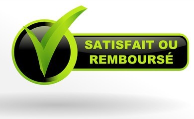 satisfait ou remboursé. Votre satisfaction est notre priorité. Si le produit que vous avez reçu n'est pas de la bonne taille, ou ne vous satisfait pas, vous pouvez nous le renvoyer pour remboursement, ou échange.