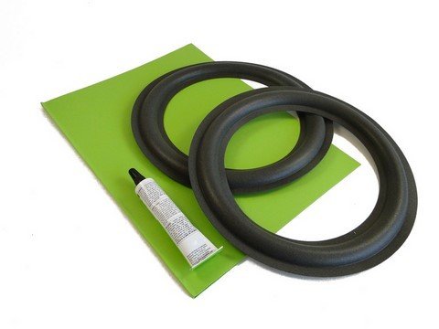 Kit de réparation pour membrane haut-parleur de 18.5 cm de diamètre. Ce Kit comprend 2 suspensions haute qualité et un tube de colle époxy haute résistance.