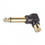 Adaptateur RCA femelle-Jack mâle doré coudé
